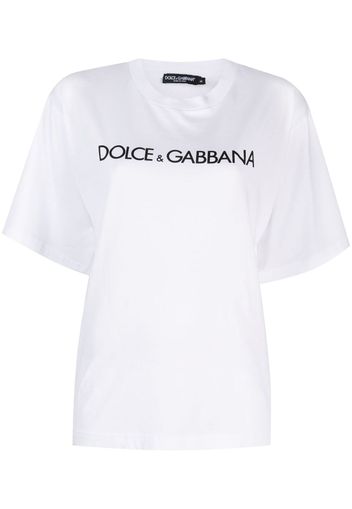 Dolce & Gabbana logo-print cotton T-shirt - Bianco