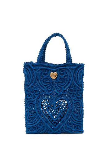 Dolce & Gabbana medium Beatrice cordonetto-lace tote bag - Blu