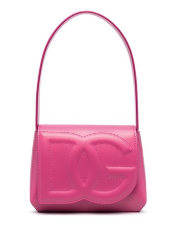 Dolce & Gabbana logo-embossed leather shoulder bag - Rosa