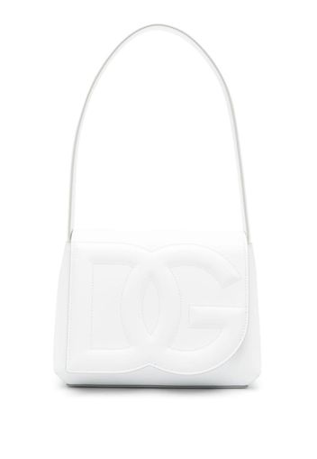 Dolce & Gabbana logo-embossed leather shoulder bag - Bianco