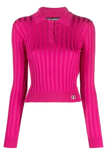 Dolce & Gabbana Polo con placca logo - Rosa