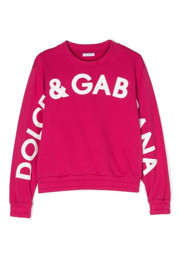 Dolce & Gabbana Kids logo-print cotton sweatshirt - Rosa