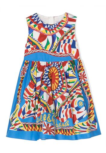 Dolce & Gabbana Kids abstract-pattern cotton dress - Blu