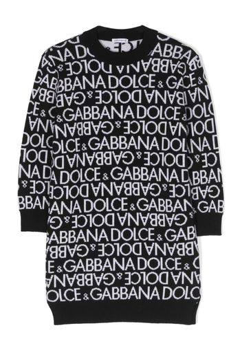 Dolce & Gabbana Kids logo-print sweatshirt dress - Nero
