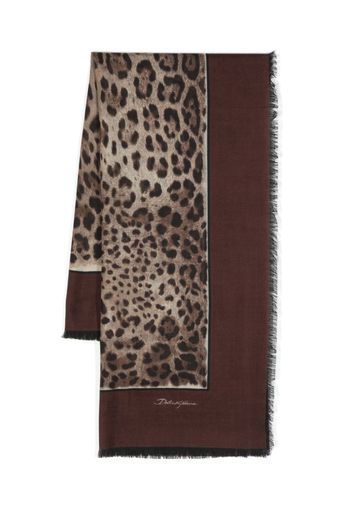 Dolce & Gabbana leopard-print cashmere-blend scarf - Toni neutri