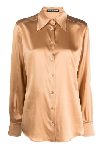 Dolce & Gabbana satin-finish silk shirt - Toni neutri