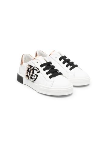 Dolce & Gabbana Kids Sneakers con cristalli - Bianco