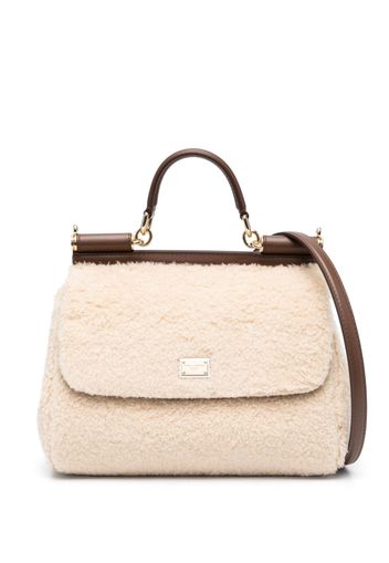 Dolce & Gabbana medium Sicily shearling tote bag - Toni neutri