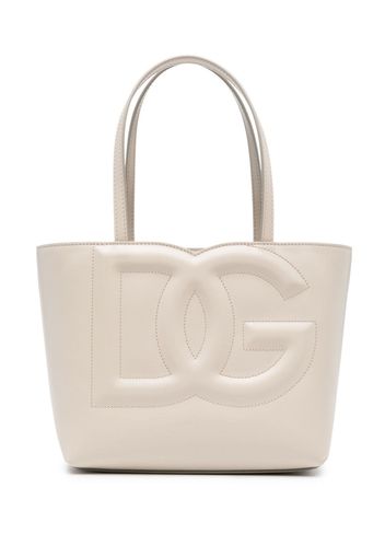 Dolce & Gabbana small DG logo leather tote bag - Toni neutri