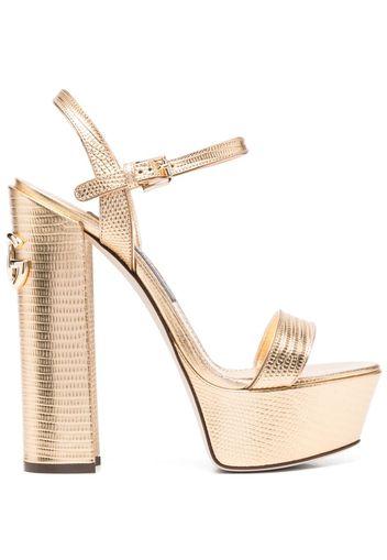 Dolce & Gabbana 150mm snakeskin platform sandals - Oro