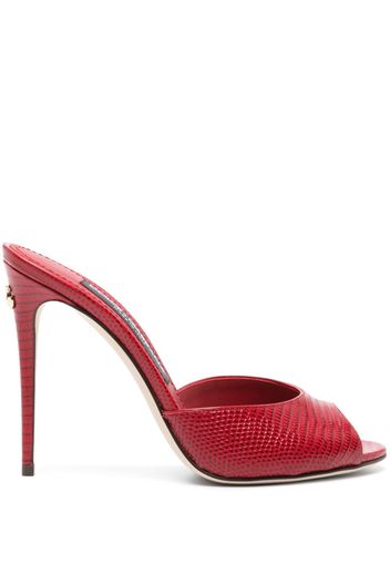 Dolce & Gabbana 105mm leather slip-on sandals - Rosso