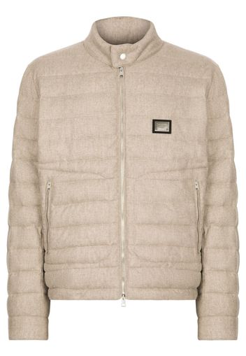 Dolce & Gabbana logo-plaque quilted jacket - Toni neutri