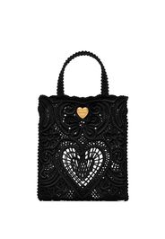 black Beatrice small lace tote bag