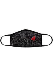 black heart monogram face mask