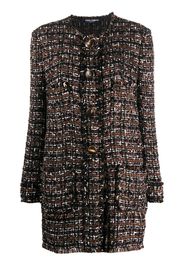 single-breasted tweed coat
