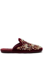 Dolce & Gabbana bead-embroidered slippers - Rosso