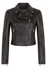 Dolce & Gabbana zip-fastening leather jacket - Nero