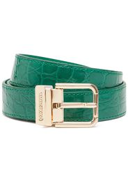 Dolce & Gabbana engraved-buckle leather belt - Verde