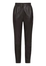 dart-detailing leather trousers