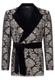 jacquard belted blazer