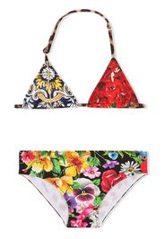 Dolce & Gabbana Kids Bikini con stampa - Nero