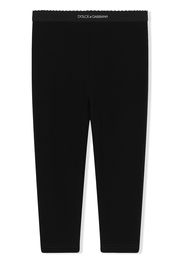 Dolce & Gabbana Kids Leggings con applicazione - Nero