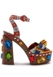 Dolce & Gabbana crystal embellished platform sandals - Giallo