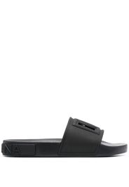 Dolce & Gabbana logo-embossed pool slides - Nero