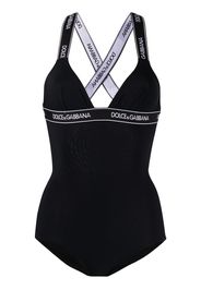 Dolce & Gabbana logo trim swimsuit - Nero