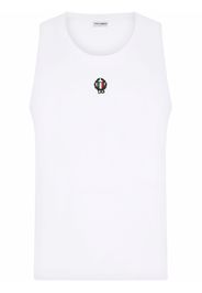 Dolce & Gabbana embroidered motif tank top - Bianco