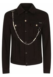 Dolce & Gabbana chain-link detail denim jacket - Nero