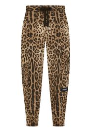 Dolce & Gabbana leopard print drawstring track pants - Marrone