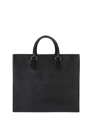 Dolce & Gabbana Borsa tote con logo goffrato - Nero