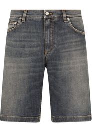 Dolce & Gabbana Bermuda denim con effetto schiarito - Blu