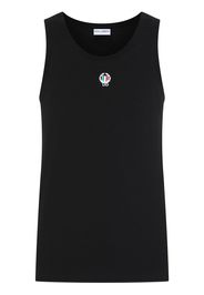 Fleur Of England embroidered motif tank top - Nero