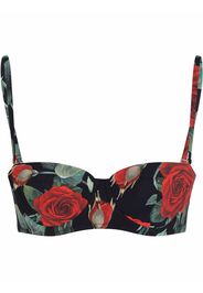 Dolce & Gabbana Top bikini con stampa - Nero