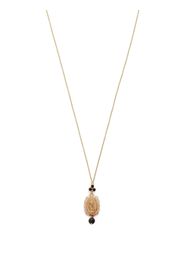 Dolce & Gabbana 18kt yellow gold Virgin Mary sapphire and jade pendant necklace - Oro