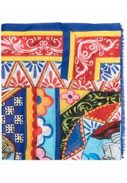 Dolce & Gabbana graphic-print cotton twill scarf - Blu