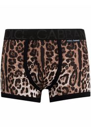 Dolce & Gabbana leopard-print boxer trunks - Toni neutri