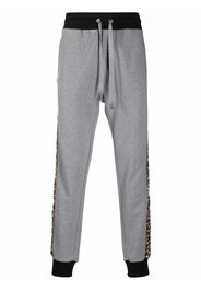 Dolce & Gabbana leopard-print trim joggers - Grigio