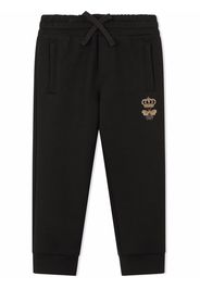 Dolce & Gabbana Kids Pantaloni sportivi con ricamo - Nero