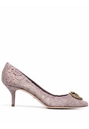 Dolce & Gabbana Heart plaque lace pumps - Rosa