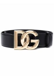 Dolce & Gabbana logo-plaque leather belt - Nero