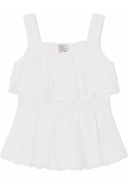 Dolce & Gabbana Kids Blusa con placca logo - Bianco