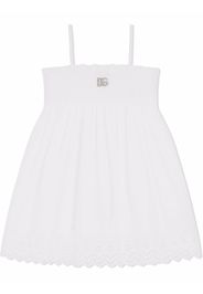 Dolce & Gabbana Kids ruched cotton sundress - Bianco