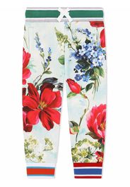 Dolce & Gabbana Kids Pantaloni a fiori - Blu