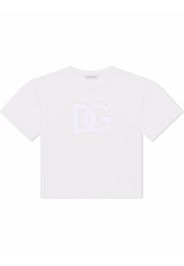 Dolce & Gabbana Kids T-shirt con applicazione DG - Bianco