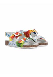 Dolce & Gabbana Kids Sandali a fiori con doppia fibbia - Blu