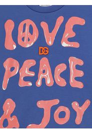 Dolce & Gabbana Kids T-shirt Love Peace & Joy con logo - Blu