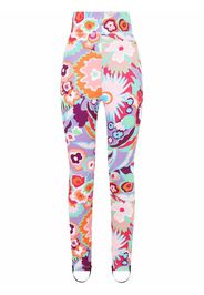 Dolce & Gabbana floral-print high-waisted leggings - Rosa